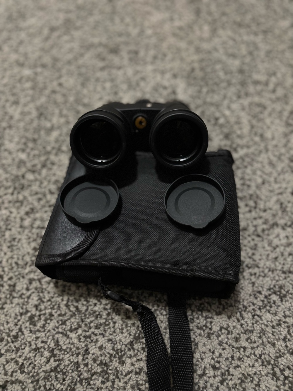 Black Binoculars with Carry Case - Compact Outdoor Optics